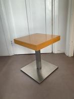 Bijzettafel/salontafel/krukje met RVS voet, Huis en Inrichting, Tafels | Salontafels, Gebruikt, 50 tot 100 cm, Rond, Ophalen of Verzenden