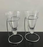 Riviera Maison 2 glazen ijscoupes met houders met tekst, Ophalen, Overige typen, Overige stijlen, Glas
