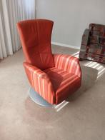 Leren ligstoel -  relax stoel - fauteuil - handbediend, Ophalen, Gebruikt, 50 tot 75 cm, Leer