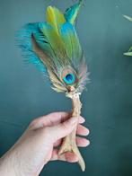 Smudge veren waaier/ feather fan op gewei, Ophalen of Verzenden