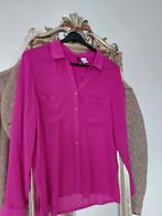 H&M fuchsia roze blouse met knopen maat XS / S, Maat 34 (XS) of kleiner, H&M, Roze, Zo goed als nieuw