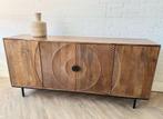 Magazijn leegverkoop dressoir carved mangohout metaal zwart, Nieuw, Ophalen of Verzenden, Info@wkhome.nl, Argonweg 20 Amersfoort