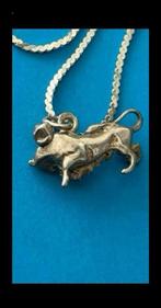 Zilveren bedel hanger stier koe voor bedelarmband ketting, Ophalen of Verzenden, Zo goed als nieuw, Zilver