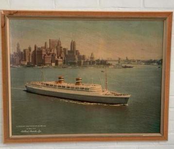Schilderij print s.s.nieuw Amsterdam Holland Amerika lijn beschikbaar voor biedingen