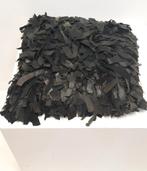 Zwart leren sierkussen, Ophalen of Verzenden, Gebruikt, Zwart, Vierkant