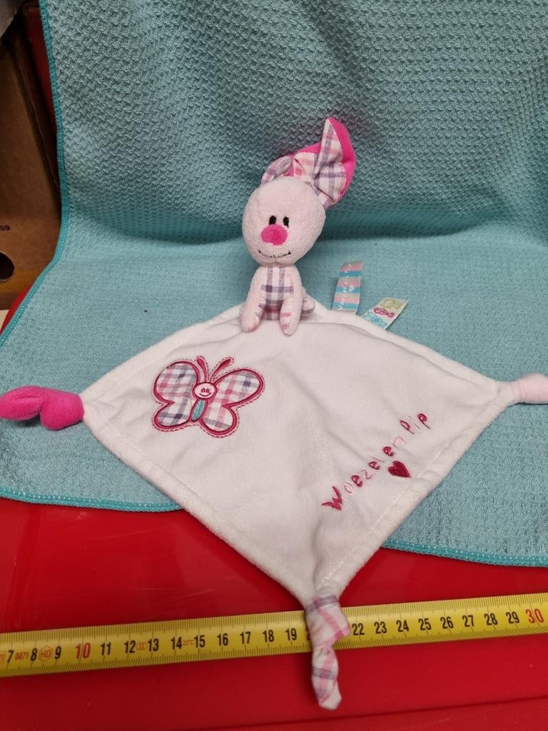 Woezel pip knuffel doekje roze nr 7, Kinderen en Baby's, Speelgoed | Knuffels en Pluche, Ophalen of Verzenden, Nieuw, Hond