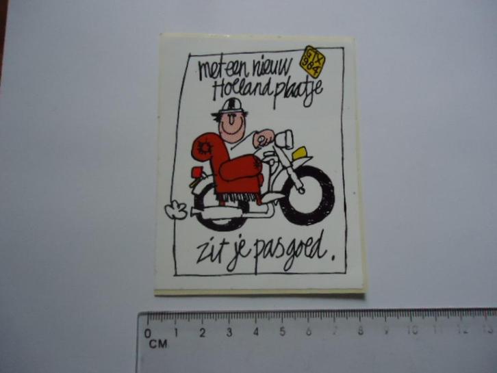 sticker oud Brommer Holland Plaatje strip bromfiets scooter, Verzamelen, Stickers, Zo goed als nieuw, Bedrijf of Vereniging, Verzenden
