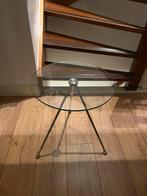 Glazen Koffietafel, Huis en Inrichting, Tafels | Bijzettafels, Minder dan 45 cm, Minder dan 55 cm, Rond, Ophalen of Verzenden