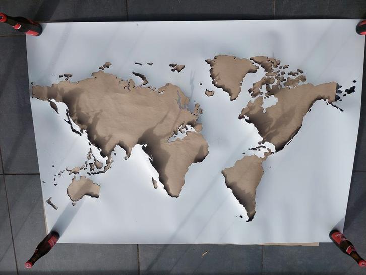 Groot Wereld Sjabloon 135x75cm, Huis en Inrichting, Woonaccessoires | Wanddecoraties, Nieuw, Ophalen of Verzenden