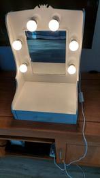Handgemaakt! Wand kaptafel met lade en nieuwe spaarlampen., Minder dan 50 cm, Gebruikt, Ophalen of Verzenden, Minder dan 100 cm