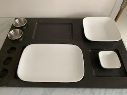 Horeca houten dienblad SteenGoet Incl servies Tapas, Huis en Inrichting, Woonaccessoires | Dienbladen, Zo goed als nieuw, Hout