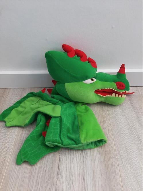 Knuffel handpop Efteling draak groen K7245, Kinderen en Baby's, Speelgoed | Knuffels en Pluche, Zo goed als nieuw, Overige typen