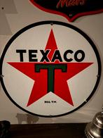 Rond emaille Texaco bord 30cm, Antiek en Kunst, Antiek | Emaille, Ophalen