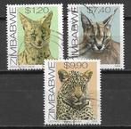 Zimbabwe 1999 Wilde katten serval caracal luipaard, Verzenden, Zimbabwe, Gestempeld