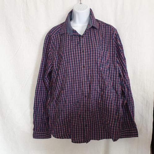 Rood blauw geruit overhemd. Mt L (41-42) Angelo Litrico, Kleding | Heren, Overhemden, Zo goed als nieuw, Halswijdte 41/42 (L)