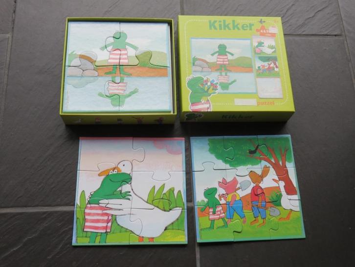 Kikker, drie puzzels 4,6 en 9 stukjes. Mooie puzzels, Kinderen en Baby's, Speelgoed | Kinderpuzzels, Gebruikt, 2 tot 4 jaar, Minder dan 10 stukjes