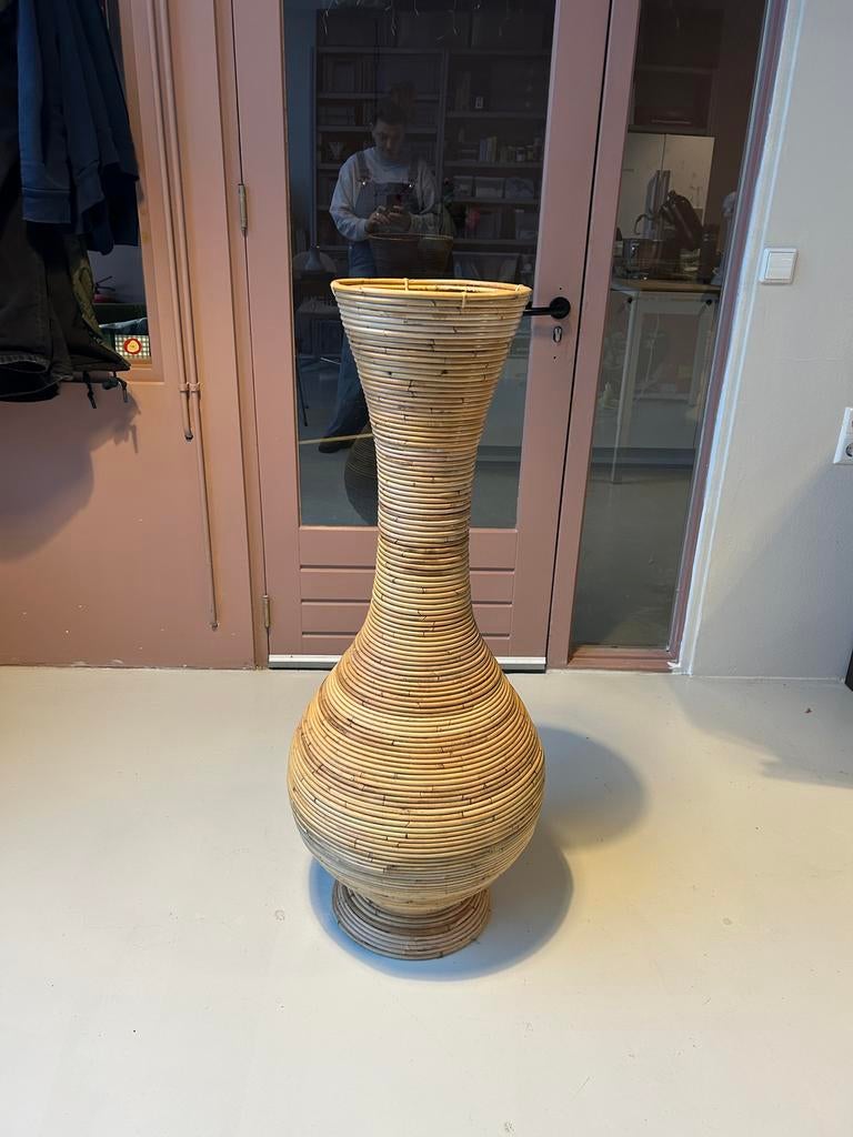 Rotan Vaas - Stijlvolle Decoratie, Ophalen, Overige materialen, Overige kleuren, Zo goed als nieuw