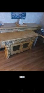 Antieke Kast met Glasdeuren, Antiek, Glas, Gebruikt, Ophalen of Verzenden