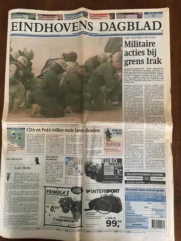 Eindhovens Dagblad 20 Maart 2003 beschikbaar voor biedingen