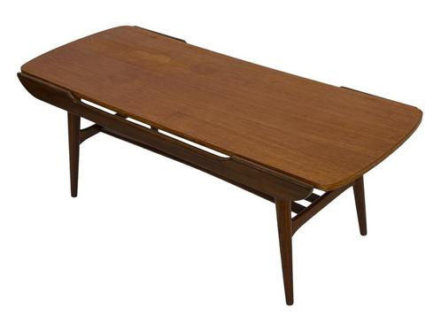 Vintage Salontafel Met Omkeerbaar Blad teak en formica, Huis en Inrichting, Tafels | Salontafels, Gebruikt, Minder dan 50 cm, 50 tot 100 cm