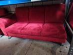 0128 rode stoffen hoekbank 270x210 cm, Ophalen, 250 tot 300 cm, Gebruikt, .