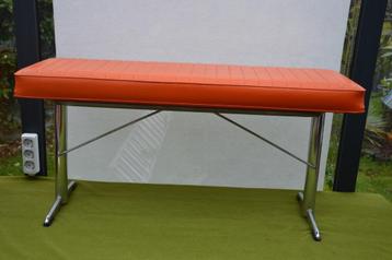 Originele hal bank jaren 70/ seventies oranje skai leer/ chr beschikbaar voor biedingen