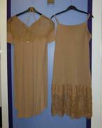 Scee by Twin-Set cognacbruin top jurk met kant M-L 28138, Kleding | Dames, Jurken, Maat 38/40 (M), Bruin, Ophalen of Verzenden