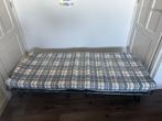 Opklapbed / Logeerbed, Ophalen, 190 cm of minder, Metaal, Grijs