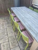 Tuintafel 240 cm en 8 stoelen, Tuin en Terras, Tuintafels, Ophalen, Gebruikt, Rechthoekig, Teakhout