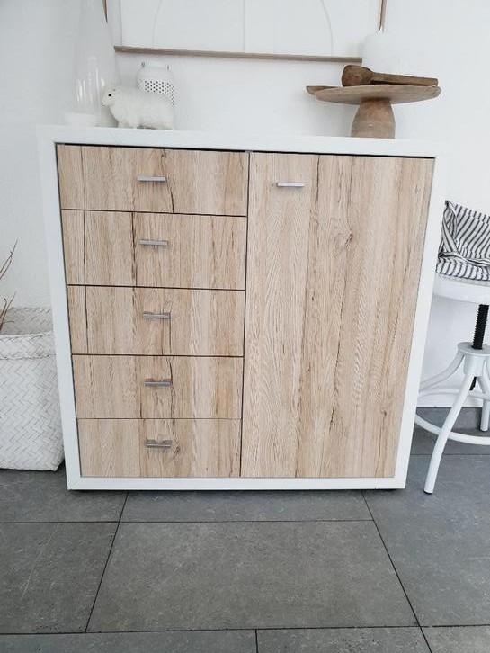 Kastje met lades en deur, Huis en Inrichting, Kasten | Ladekasten, Gebruikt, Minder dan 100 cm, 50 tot 100 cm, 25 tot 50 cm, Overige materialen