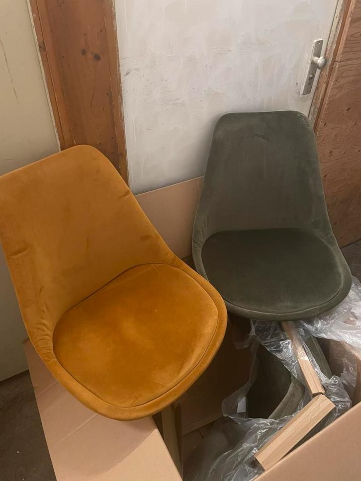 4x eetkamerstoel, alleen zitting, geen onderstel aanwezig, Huis en Inrichting, Stoelen, Zo goed als nieuw, Stof, Ophalen of Verzenden