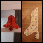 Vintage papieren kerstklok 28 cm hoog, Ophalen of Verzenden, Nieuw