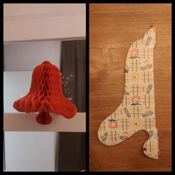 Vintage papieren kerstklok 28 cm hoog beschikbaar voor biedingen