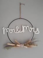 Metalen ring Mr & Mrs droogbloemen, Huis en Inrichting, Woonaccessoires | Kransen, Ophalen of Verzenden, Nieuw