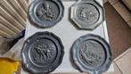 4 antieke tinnen borden, Antiek en Kunst, Ophalen of Verzenden