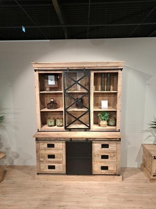 Buitenkans! Buffetkast Boulder, Mango hout, Huis en Inrichting, Kasten | Buffetkasten, Zo goed als nieuw, 200 cm of meer, 150 tot 200 cm