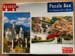 2 Mooie puzzels in 1 doos, Ophalen, 500 t/m 1500 stukjes, Zo goed als nieuw, Legpuzzel