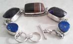 zilver armband Botswana Agaat ,Amethist, Overige kleuren, Verzenden, Nieuw, Met edelsteen