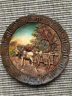 Antieke decoratieborden paardentafereel, Antiek en Kunst, Ophalen