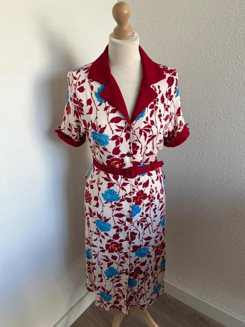 King Louie maat L rode blousejurk doorknoop jurk, Kleding | Dames, Jurken, Zo goed als nieuw, Maat 42/44 (L), Rood, Knielengte
