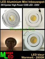 LED Badkamer MINI Inbouwspot Plafondspot COB 3W warmwit - M1, Ophalen of Verzenden, Nieuw