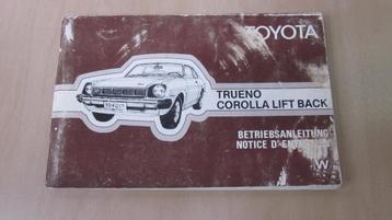 instructieboekje Toyota Trueno Corolla Lift Back 1977 beschikbaar voor biedingen