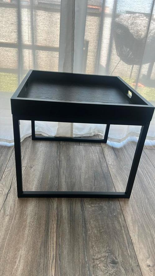 Bijzet/salon tafel hout met robuust frame 45x45x40, Huis en Inrichting, Tafels | Bijzettafels, Zo goed als nieuw, Vierkant, Minder dan 45 cm