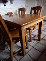 tafel en stoelen, Huis en Inrichting, Tafels | Eettafels, 50 tot 100 cm, Gebruikt, Rechthoekig, Eikenhout