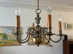 Messing kroonluchter met “wapen” (3 kruizen) van Amsterdam, Huis en Inrichting, Lampen | Kroonluchters, Ophalen, Gebruikt