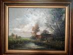 G.J. Ernens - Impressionistisch Landschap met Paletmes, Ophalen