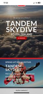 1x tandem parachutesprong 13.000ft Zeeland incl foto/video, Tickets en Kaartjes, Eén persoon