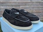 Prada Loafers kalfssuède dames model kleur zwart, Ophalen, Nieuw, Zwart