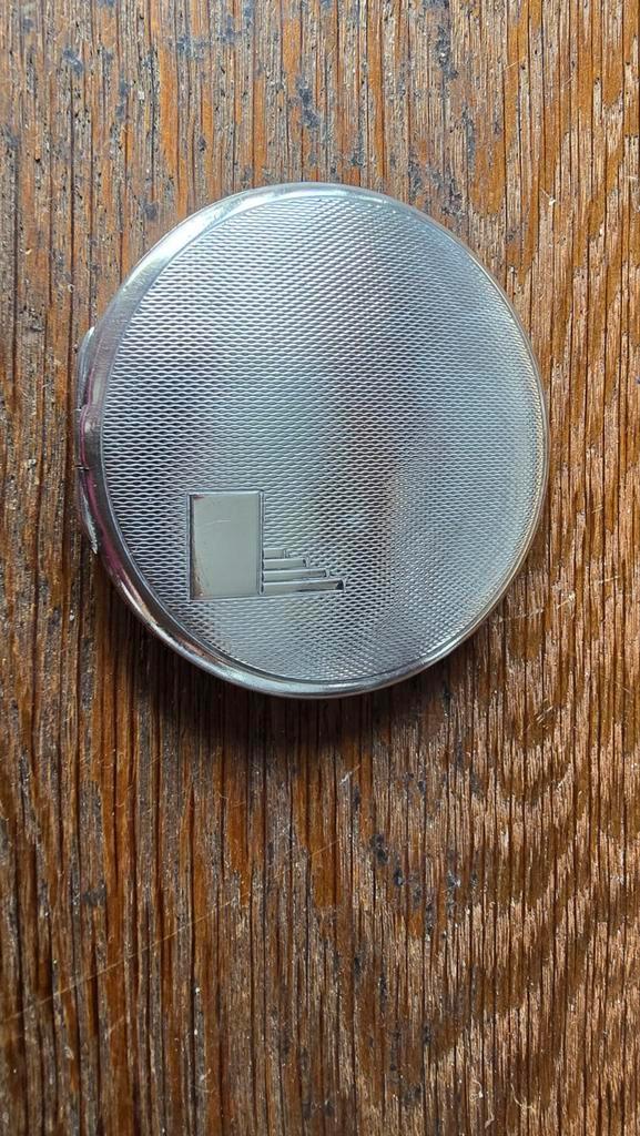 Zilveren Poederdoos, Engels, 1941, Sieraden, Tassen en Uiterlijk, Antieke sieraden, Overige typen, Zilver, Ophalen of Verzenden