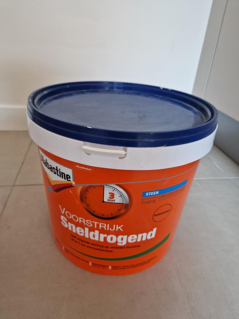 Restje Albastine Voorstrijk Transparant, Gebruikt, Wit, Ophalen of Verzenden, Verf